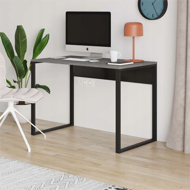 Písací stôl Houseland Inna retro sivý/vintage čierny