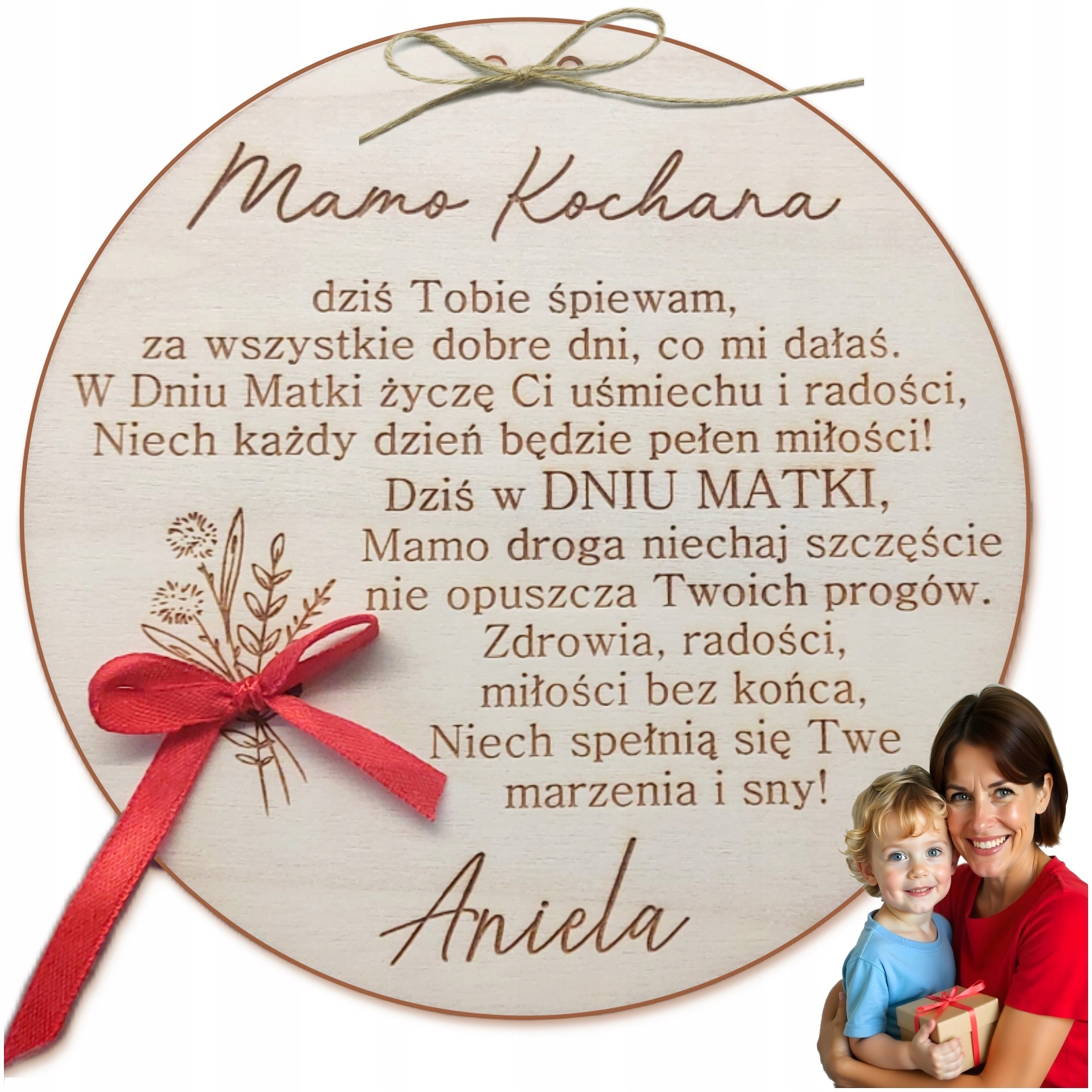 Dárek Ke Dni Matek – Dřevěná Cedulka, Suvenýr, Gravírování Přání Pro Maminku