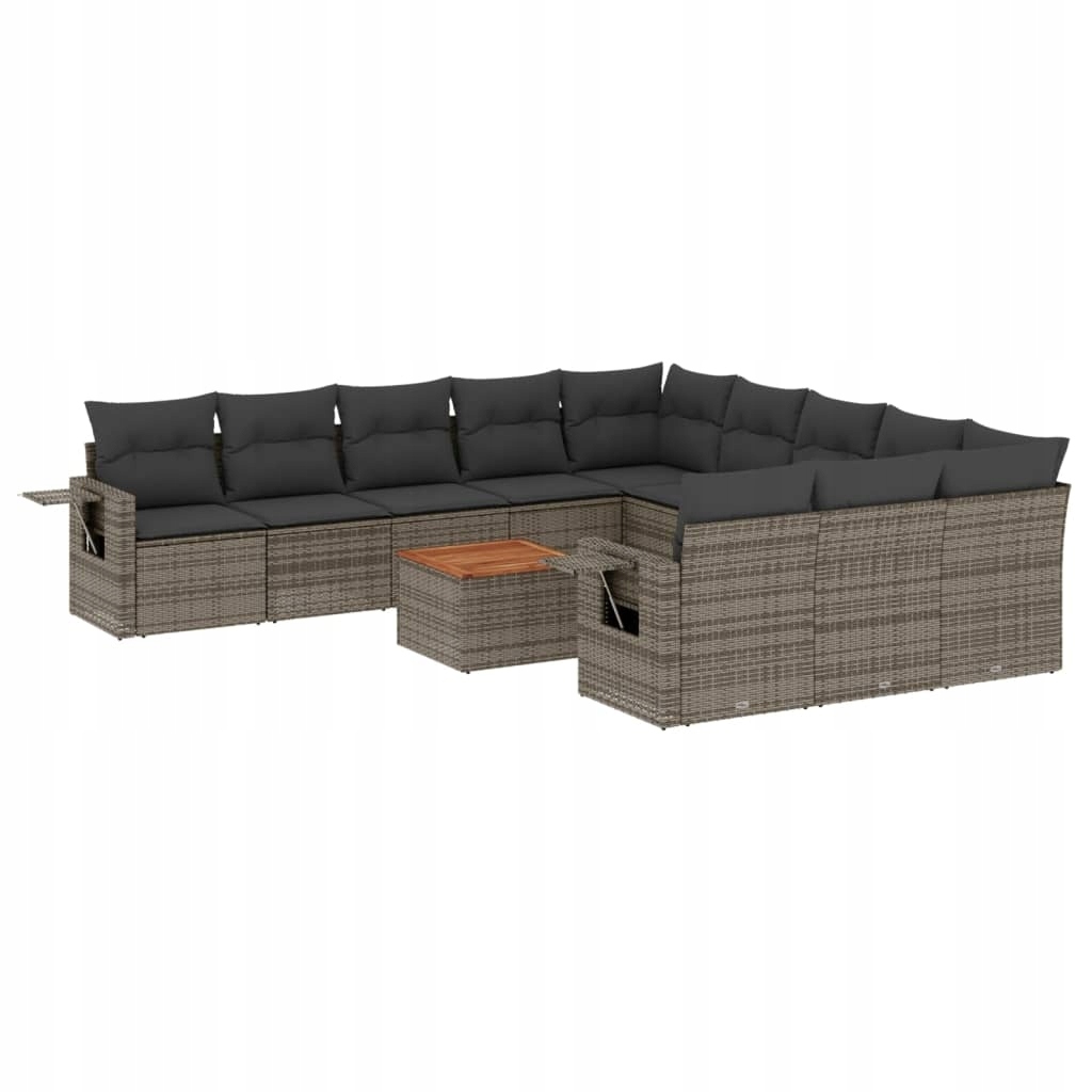 Set zahradního nábytku plast vidaXL šedý 12 el.