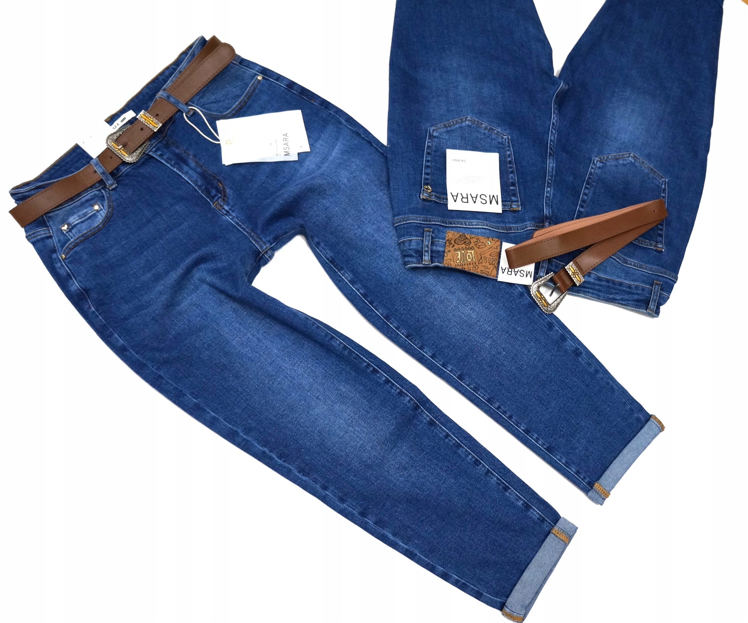 M.sara Džíny Mom Fit S Volnějšími Nohavicemi Tmavě Modré Pásek Bonus