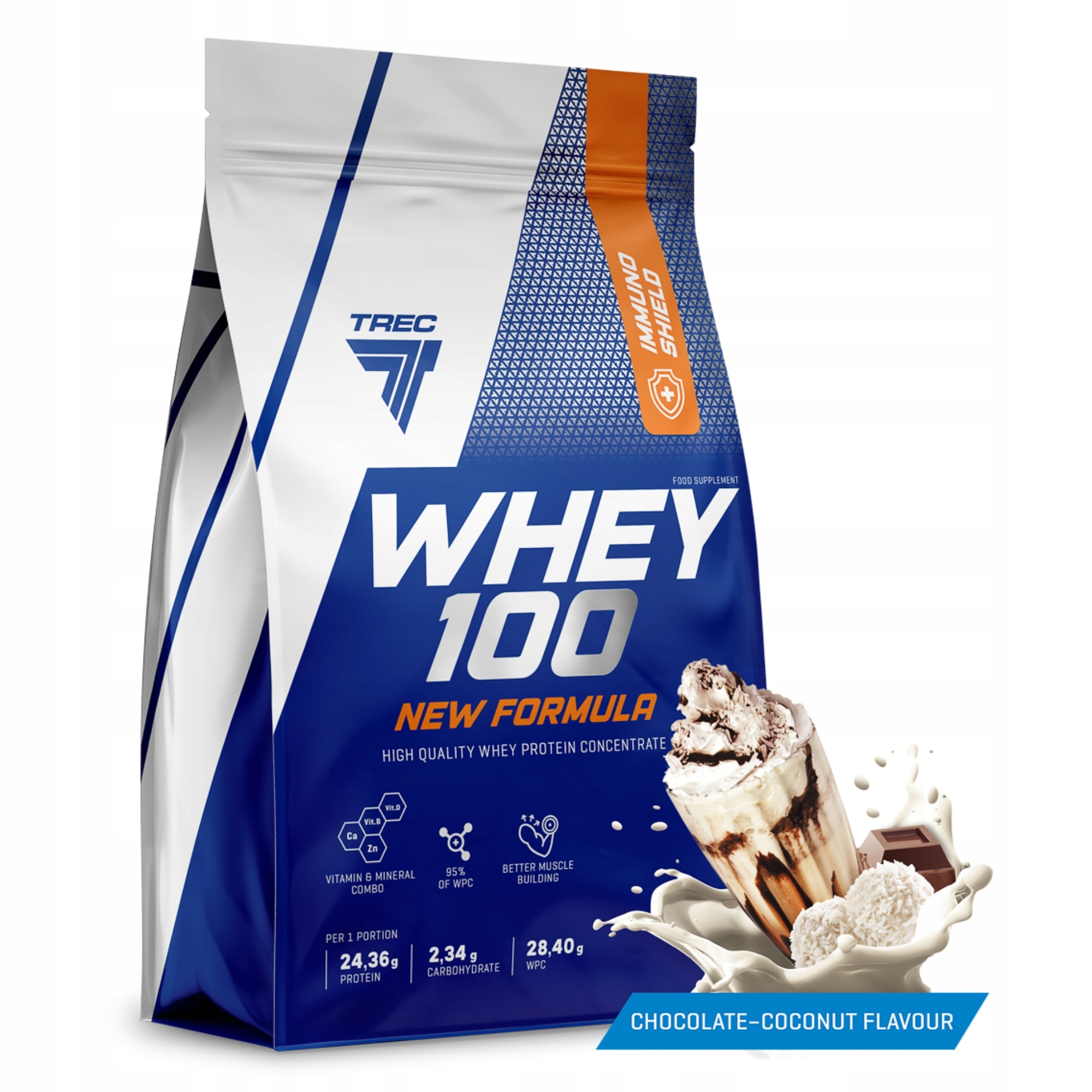 Protein syrovátkový koncentrát Wpc Trec Nutrition 700 g čokoládovo-kokosového mléka