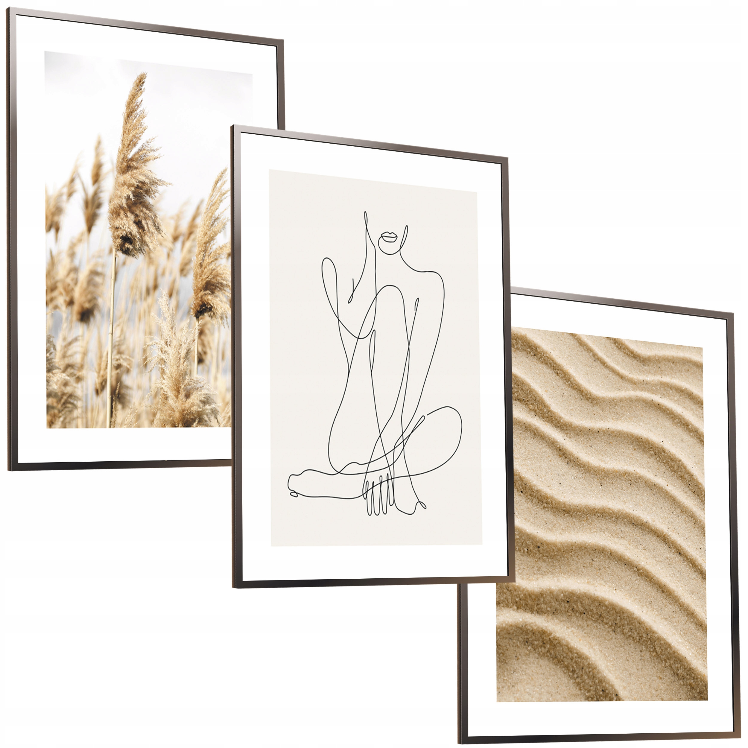 

50x40 Obrazy Ramie Plakaty Ramka Boho Linie Pampas