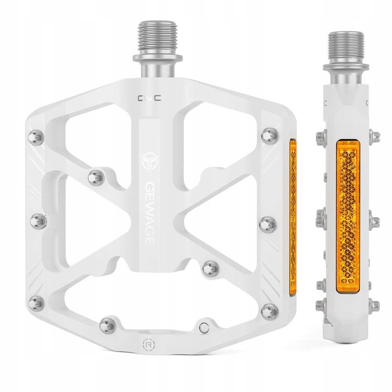 Gewage Pedały Platformowe Aluminium z Pinami 3 Łożyska Maszynowe Mtb Białe