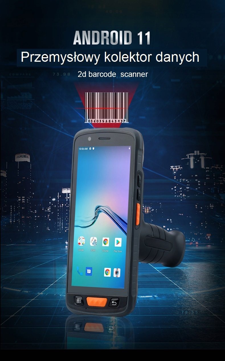 Przemysłowy Terminal V90 z czytnikiem Zebra SE4710 + Uchwyt pistoletowy Rodzaj bezprzewodowy