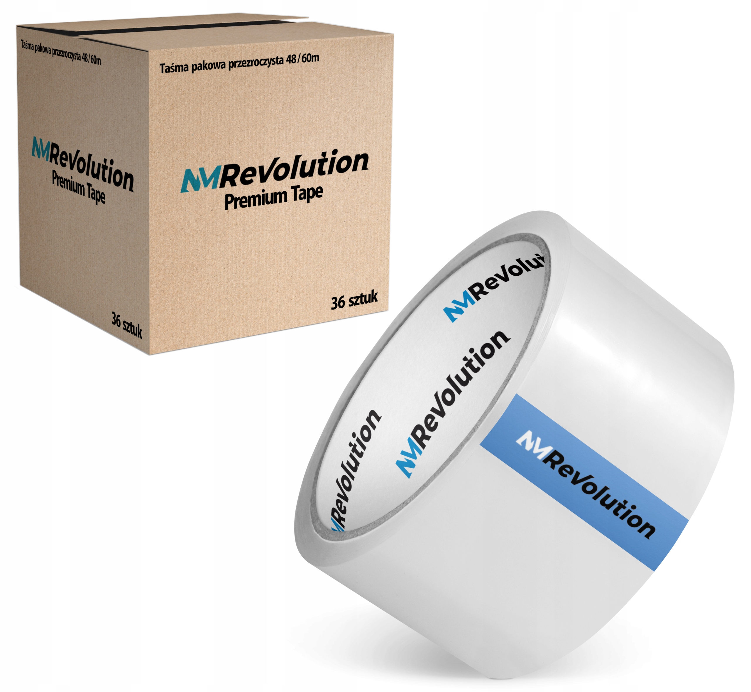 36x MOCNA TAŚMA PAKOWA 48/66 KLEJĄCA BEZBARWNA