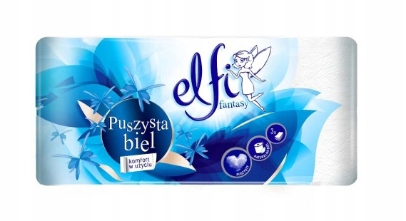

Elfi, Puszysta biel Papier toaletowy, 8 rolek
