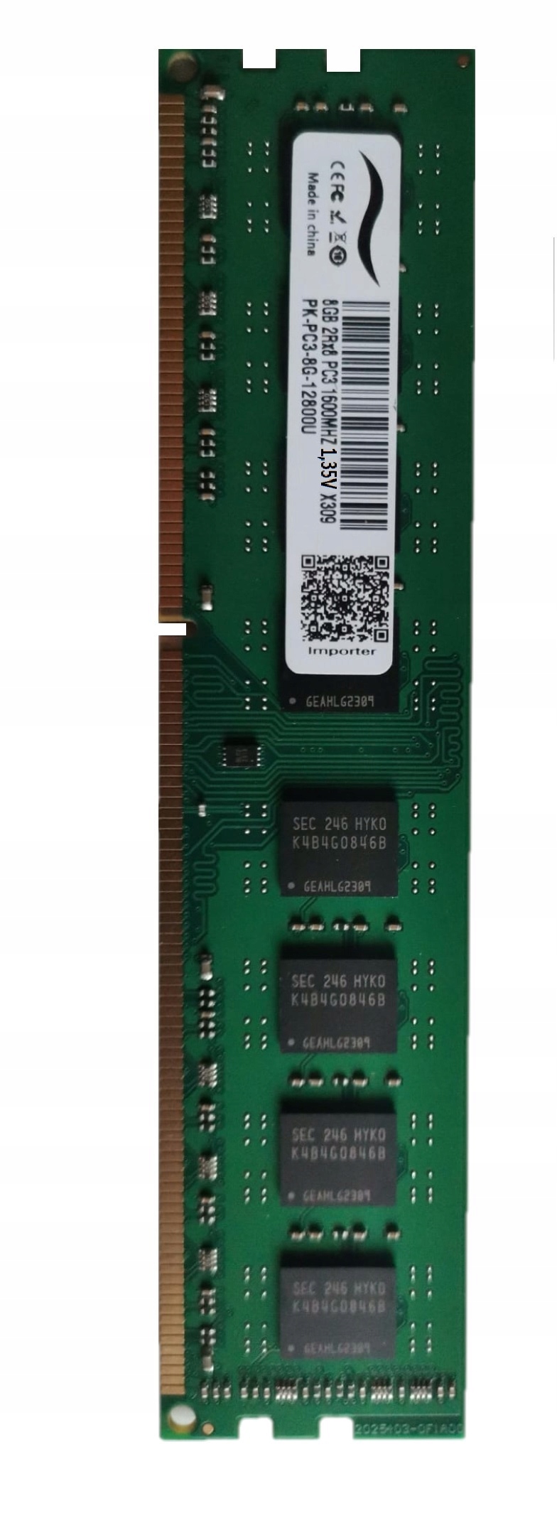 Pamięć Ram DDR3L 8GB 1,35V 1600mHz do Pc Udimm