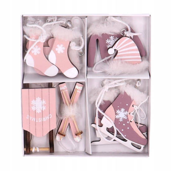 

Zawieszki drewniane na Choinkę Pastelowe 6szt