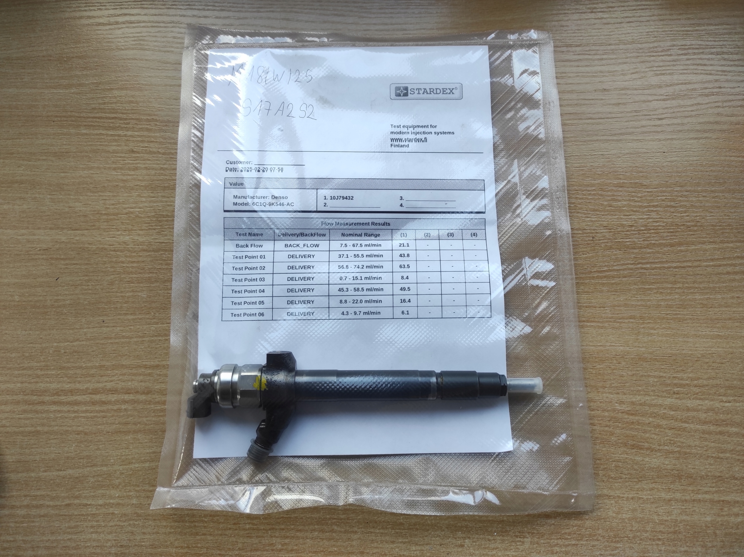 injector nozzle DENSO 6C1Q-9K546-AC SPRAWDZONY PARAMETRY WYDRUK
