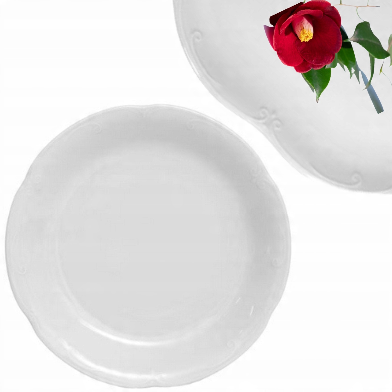 

Talerz płytki obiadowy Chodzież Kamelia 24cm biały