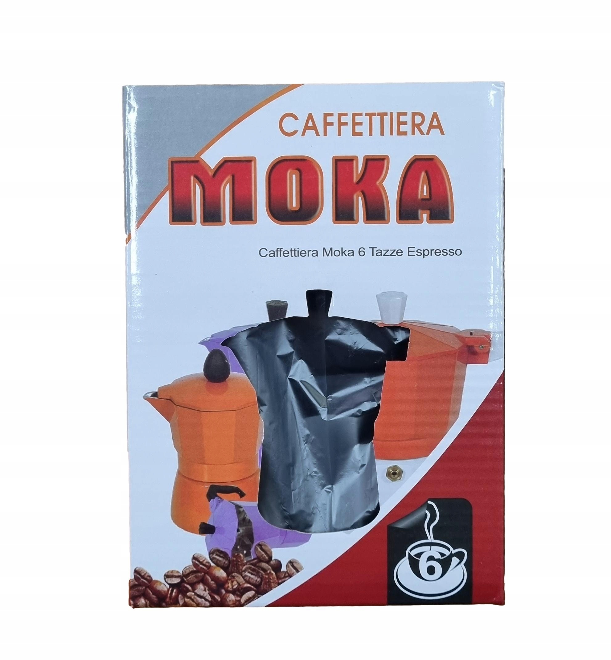 KAWIARKA ZAPARZACZ DO KAWY 6 FILIŻANEK ALUMINIOWA Kolor czarny