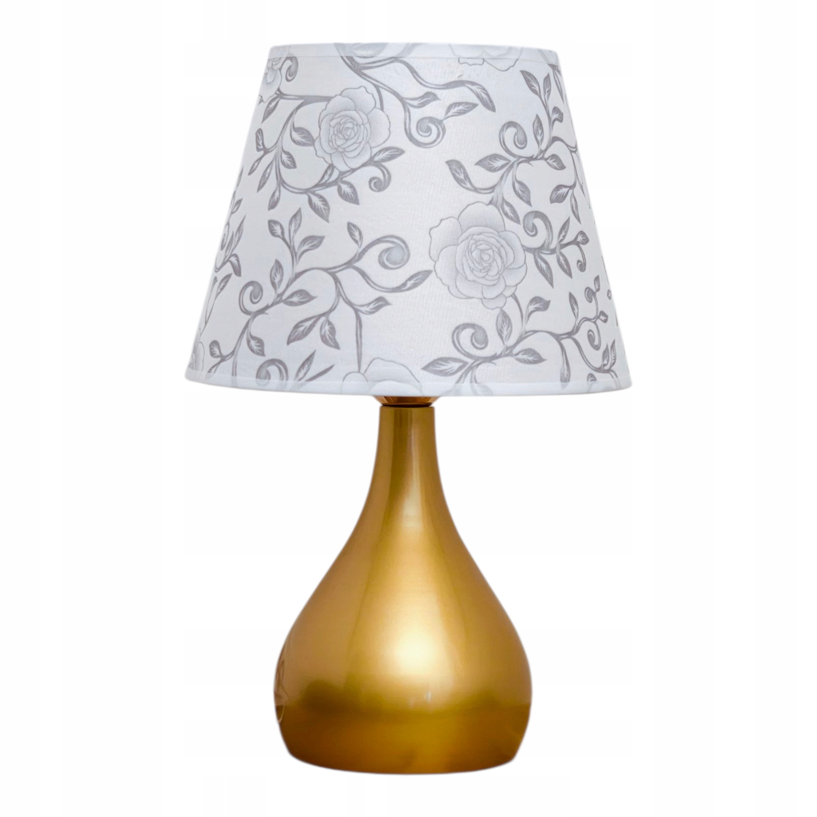 Noční lampa stolní dotyková s Led stínítkem, zlatá