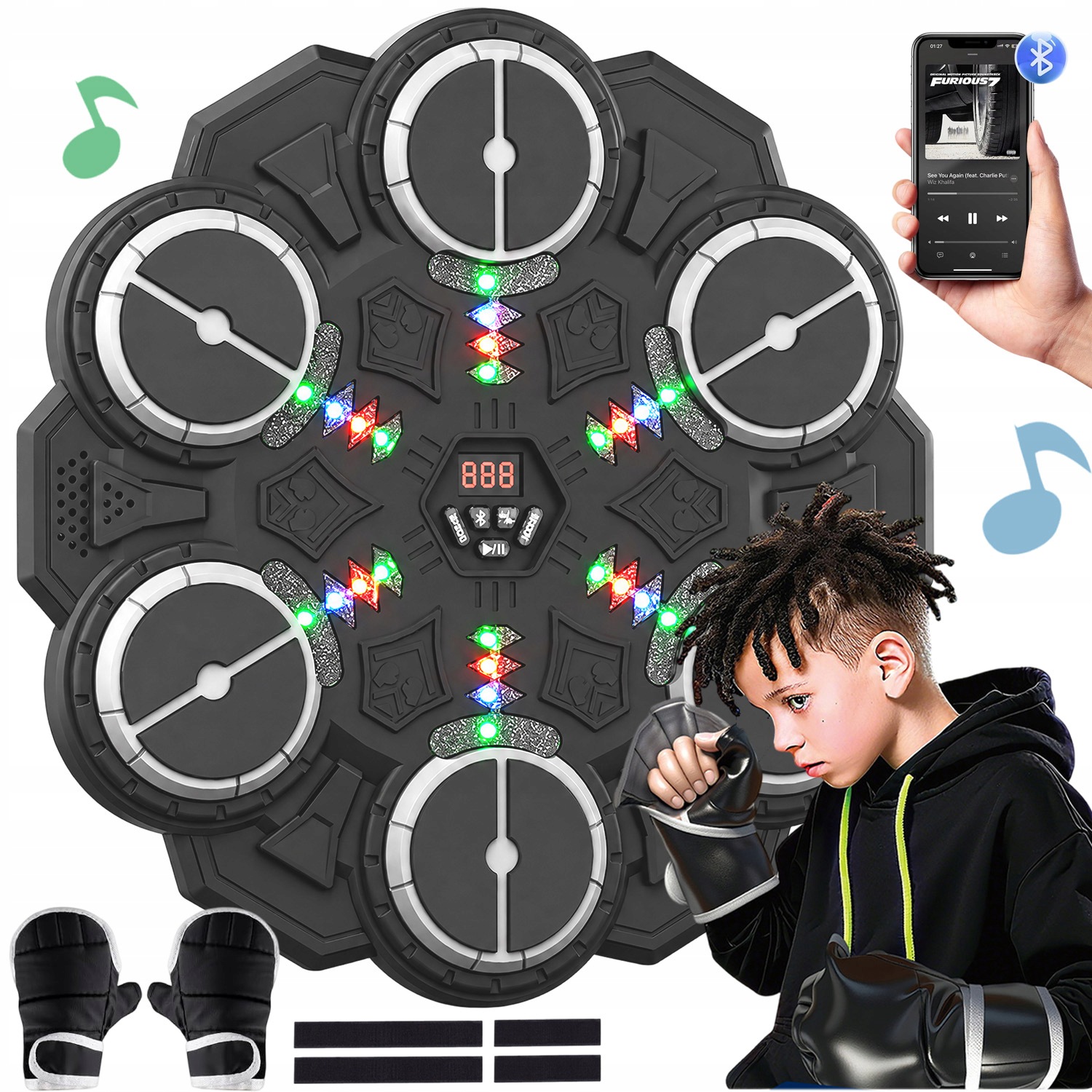 Music Boxing Machine Boxovací Trenažér S Bluetooth A Rukavicemi, Sada