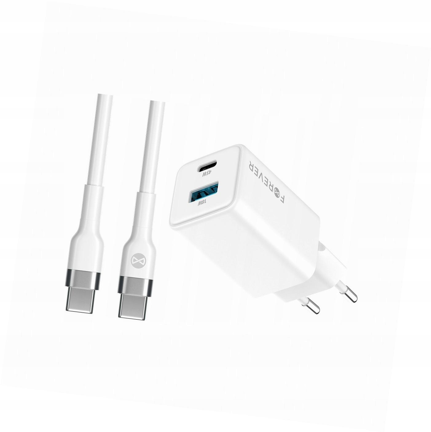 Szybka ładowarka GaN 45W 2 wejścia Usb i Usb-c z kablem do Xiaomi 12T Pro