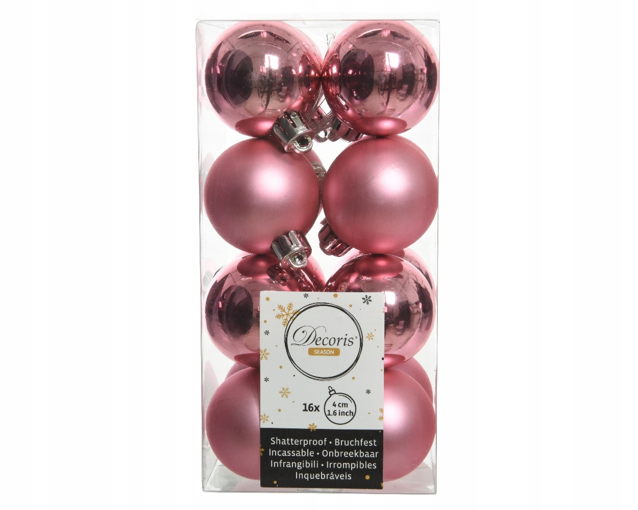 

Bombki Na Choinkę Plastikowe 4CM 16SZT Róż 962