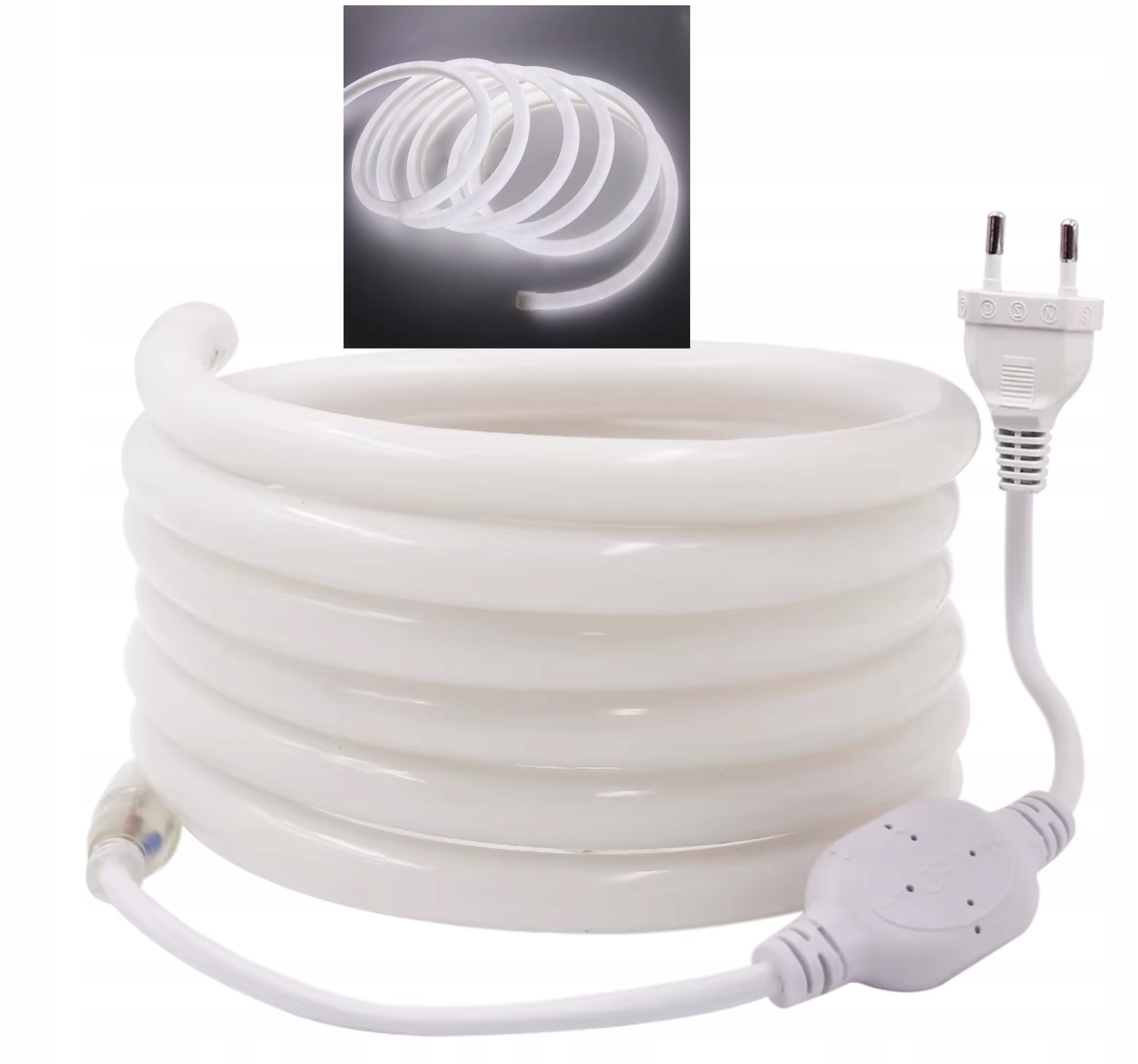 2835 Sada neonová páska 360° hadice 50 m bílá studená 230 V IP67 voděodolná