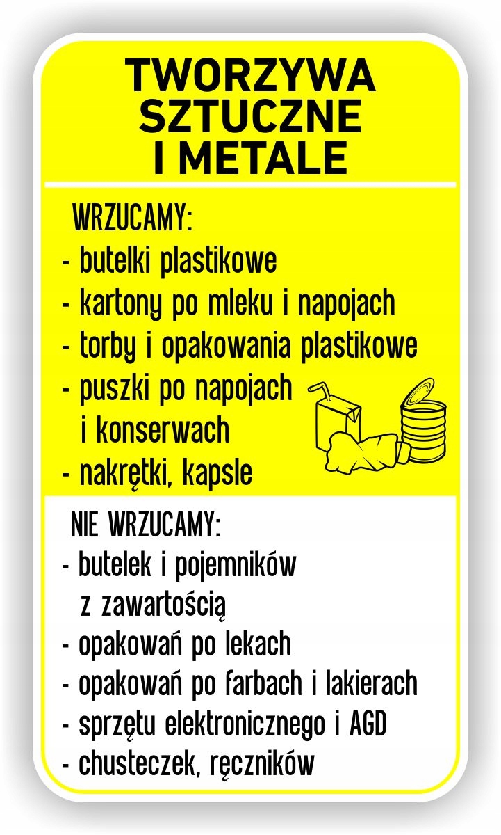 

Naklejka Na Kosz duża Tworzywa segregacja 30cm
