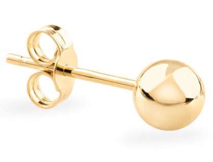 Klasyczny Pojedynczy Złoty Kolczyk Kulka 4 MM 333 8KT