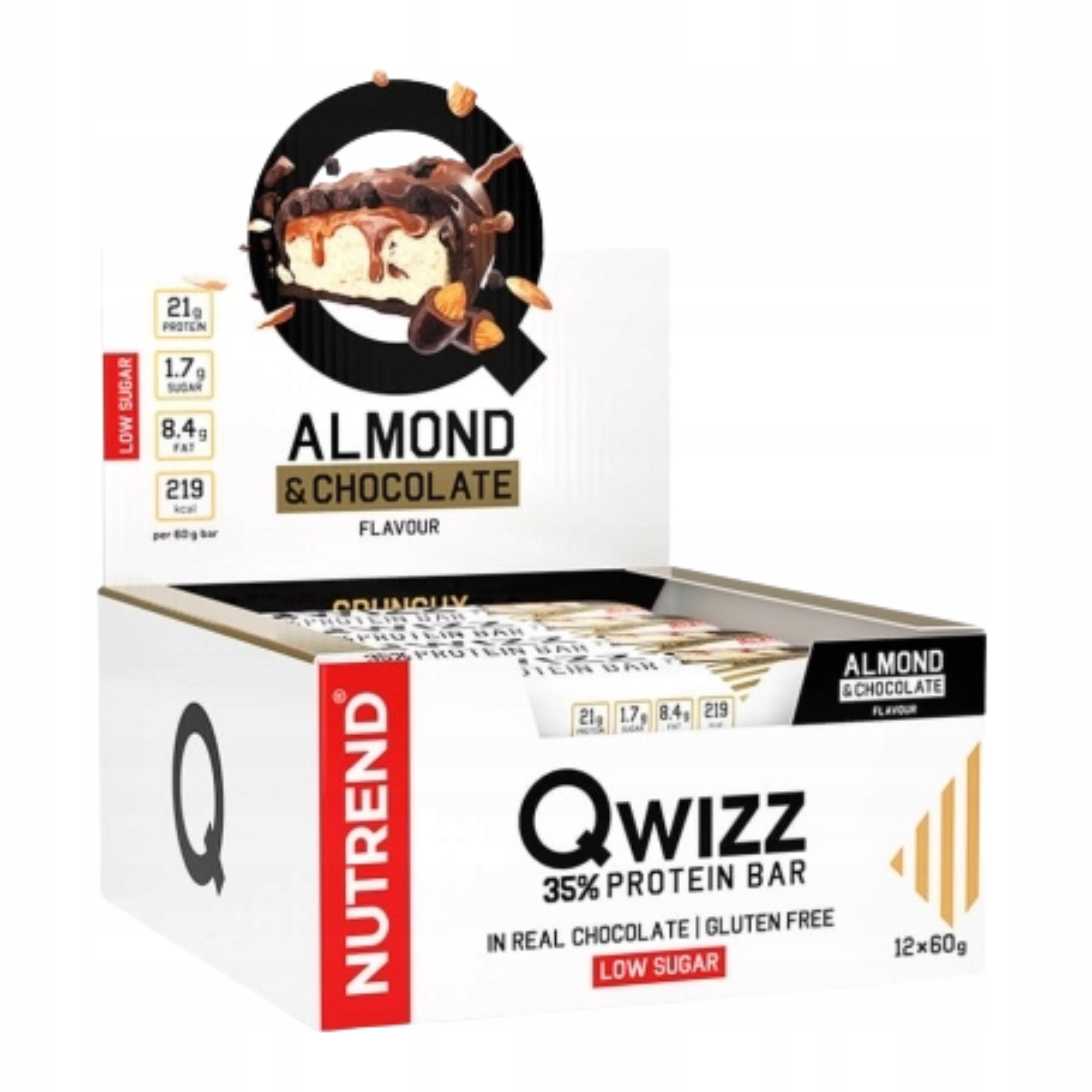 Proteinová Tyčinka 21 g bílkovin vláknina čokoláda Qwizz 24x60 g Nutrend