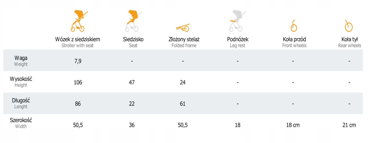 ESPIRO FUEL WÓZEK SPACEROWY STYLISH KHAKI k. 04 Liczba kół 4