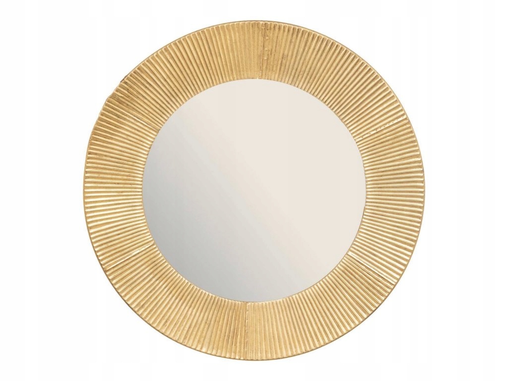 Okrúhle zrkadlo Milda v zlatom kovovom ráme, Ø 90 cm