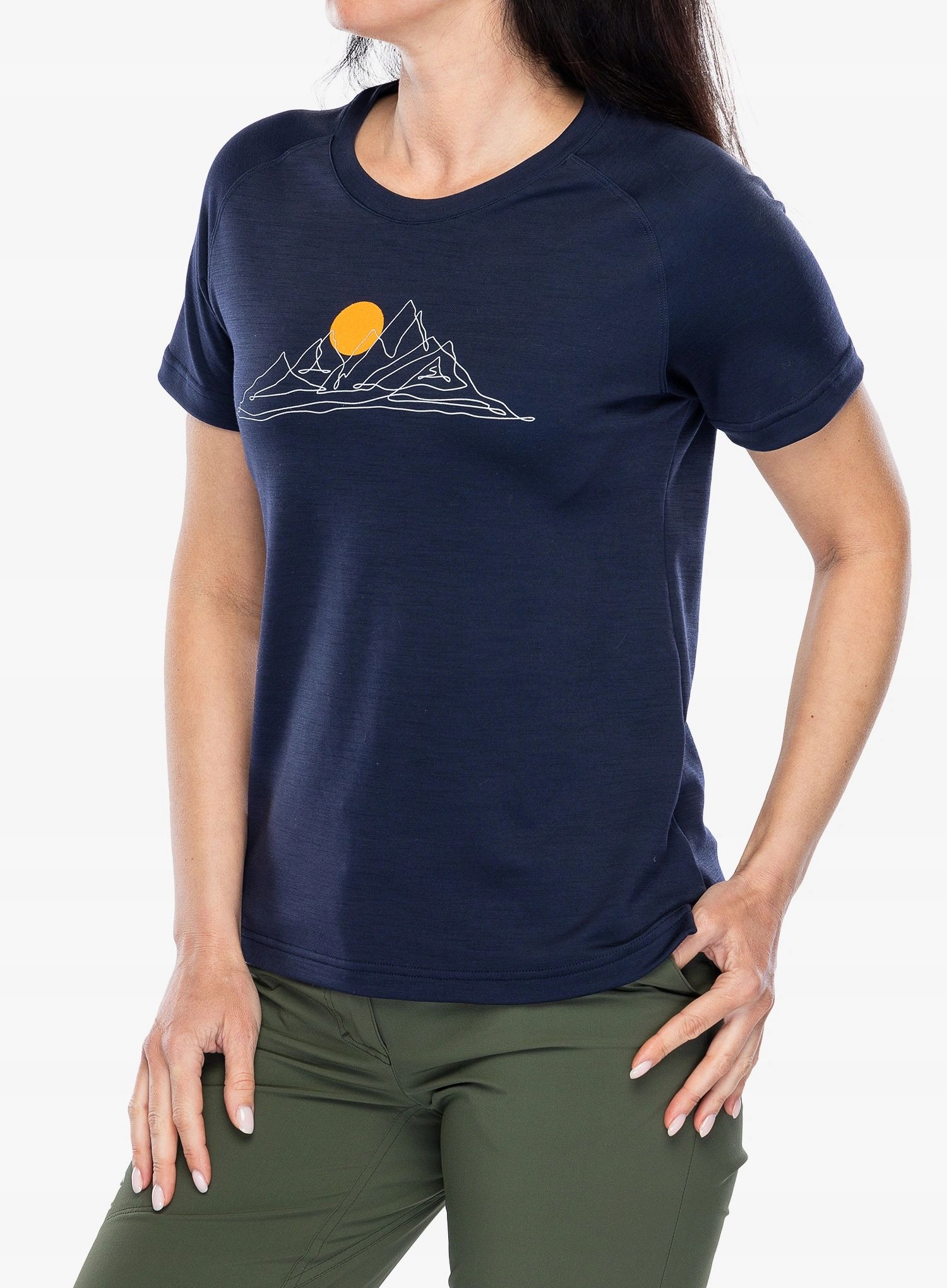 Dámské merino tričko Sensor Merino Blend Moon Ss Tee deep blue L