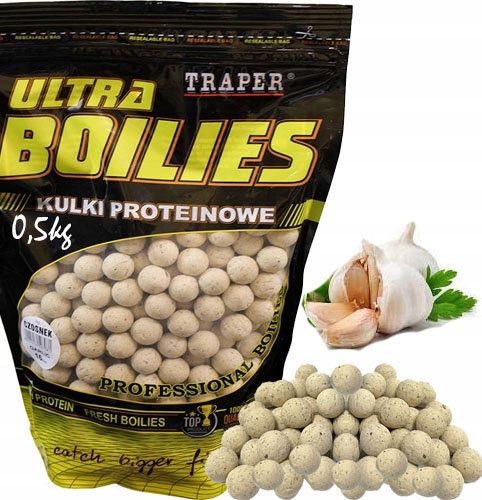 Kulki proteinowe Traper Ultra 16mm 0,5kg 500g Czosnek WrocłaW