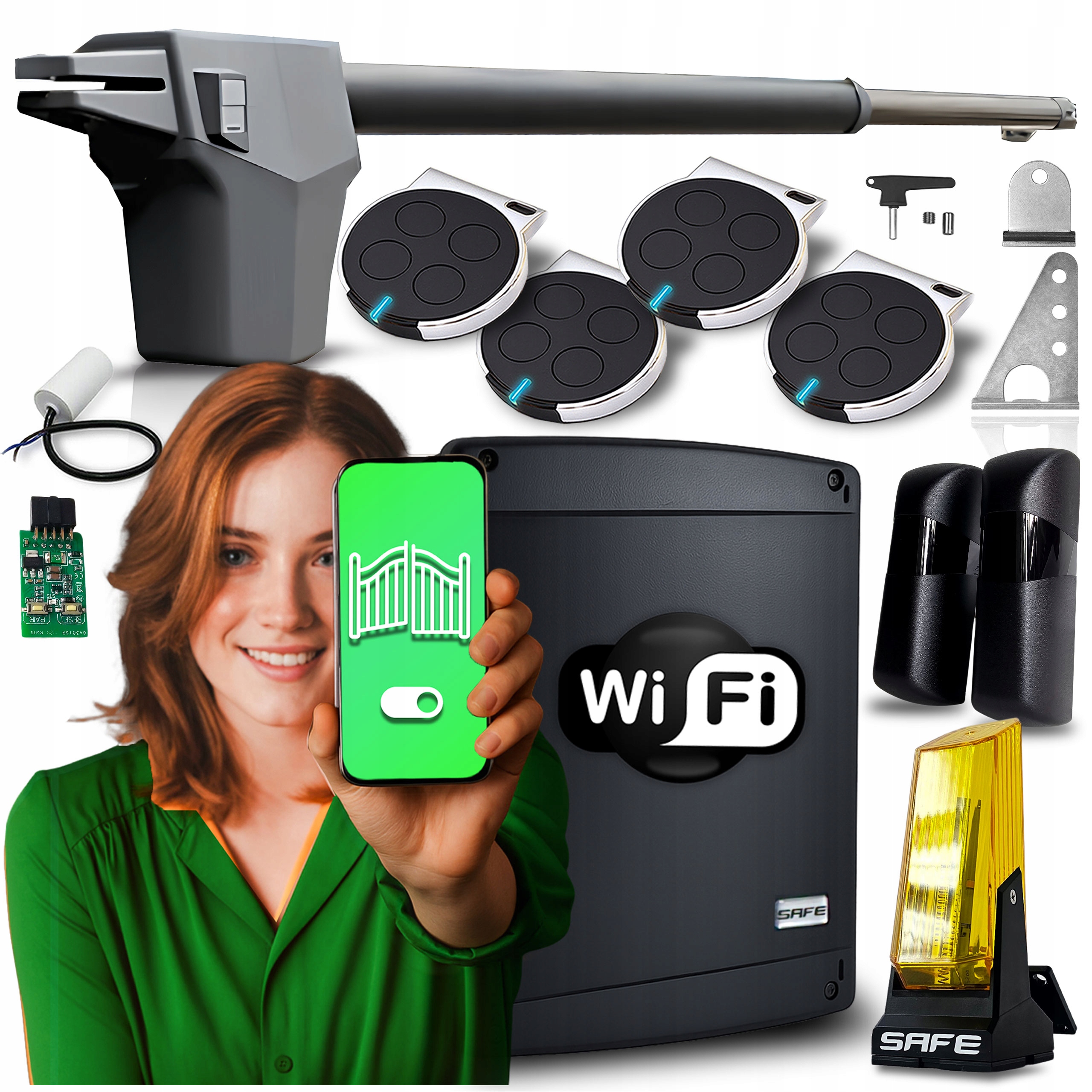 Pohon Pro Jednokřídlovou bránu 4,3 m Ovladače Automatická Lampa Sada Wifi