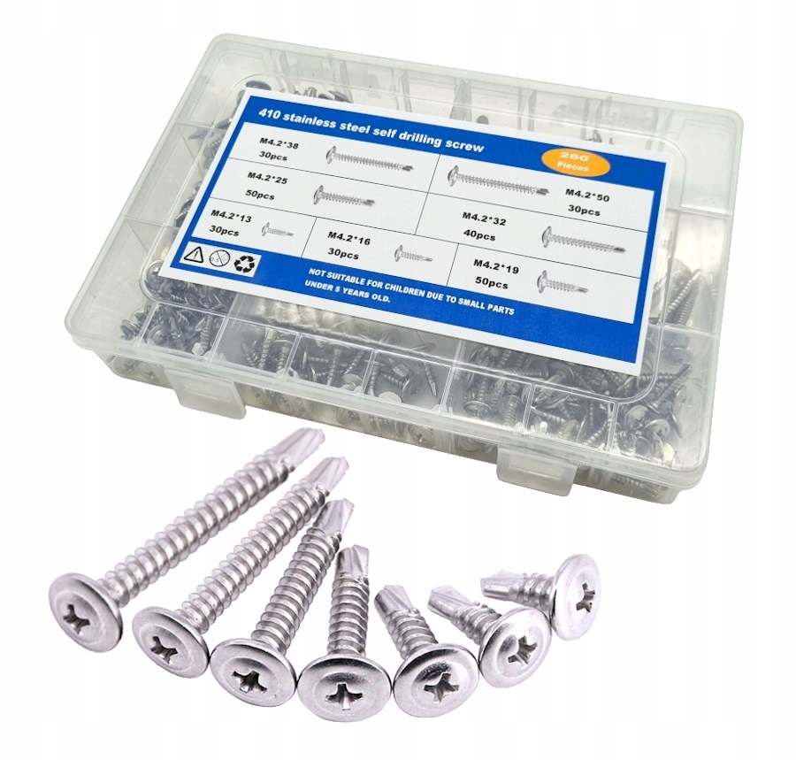 

Wkręty Samowiercące M4,2 Blachowkręty 7roz. 260e