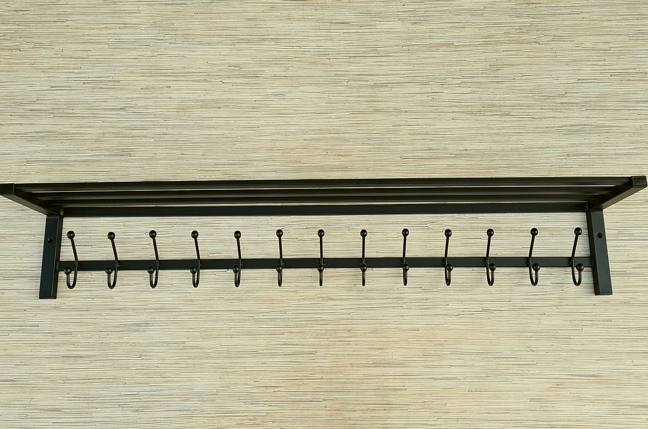 WIESZAK Z PÓŁKĄ METALOWY 130 CM Z METALU NA ŚCIANĘ Kod producenta 7444