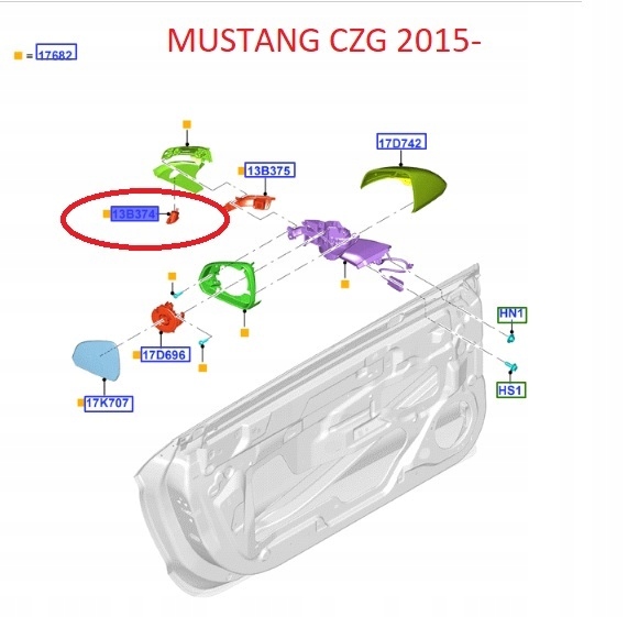 PROJEKTOR LAMPKA OŚWIETLENIA PROGU LEWA MUSTANG Jakość części (zgodnie z GVO) O - oryginał z logo producenta pojazdu (OE)