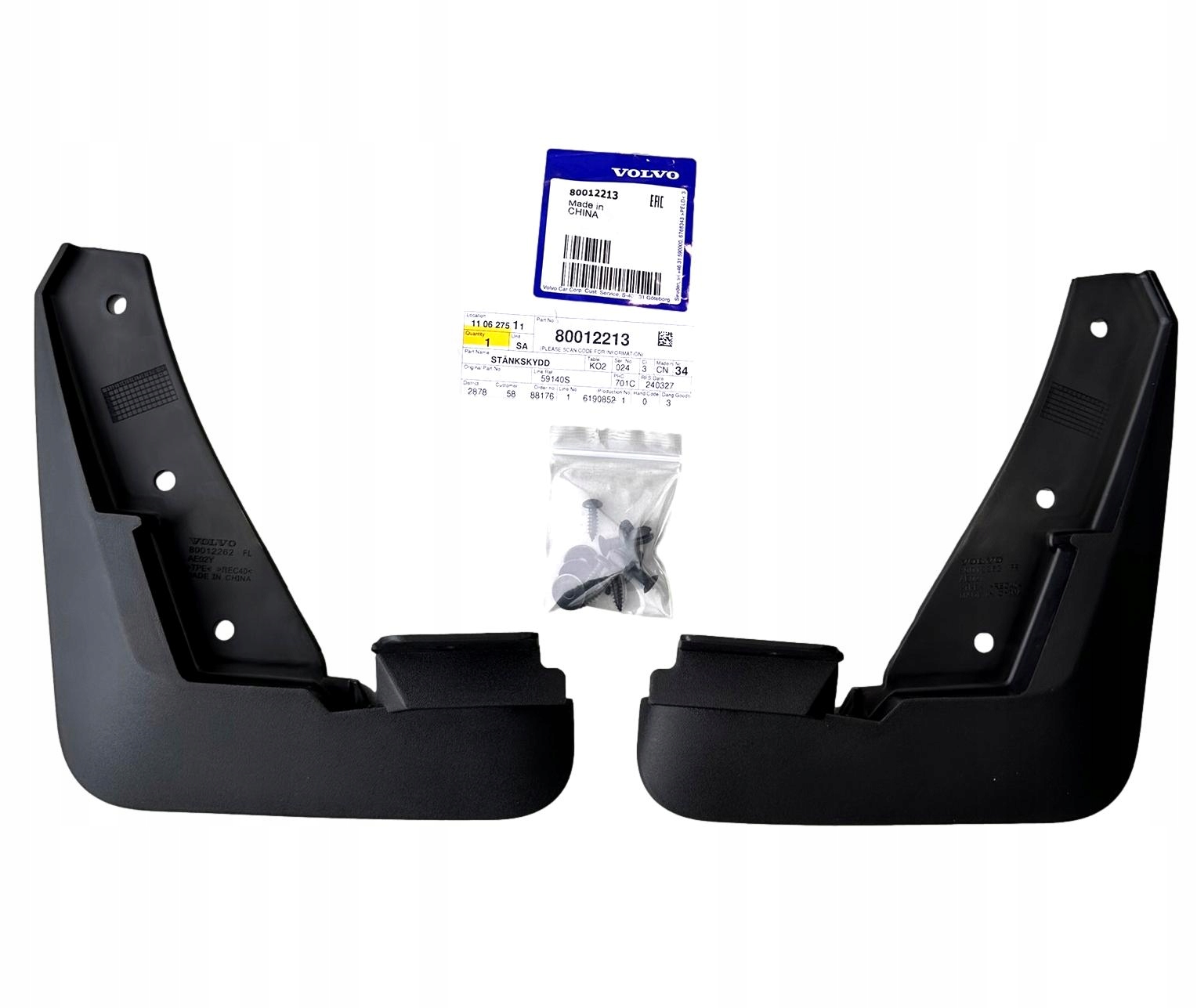 VOLVO EX30 chlapacze zestaw chlapaczy przod OE