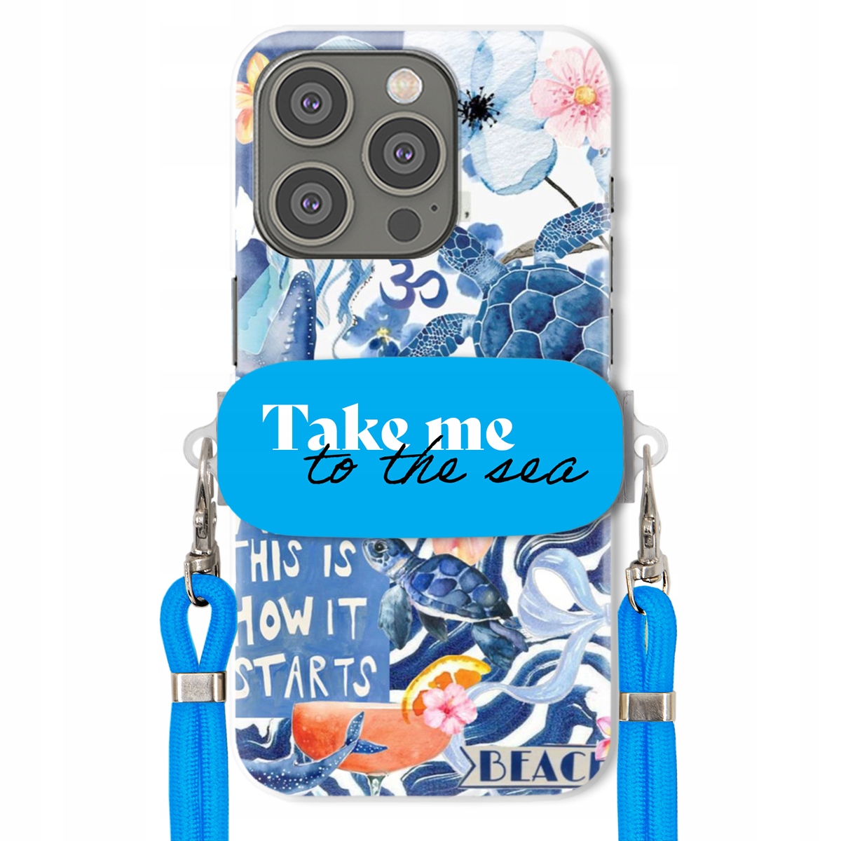 Puzdro pre iPHONE 15 Pro Premium Vodítko Modrá Držiak Take Me To The Sea