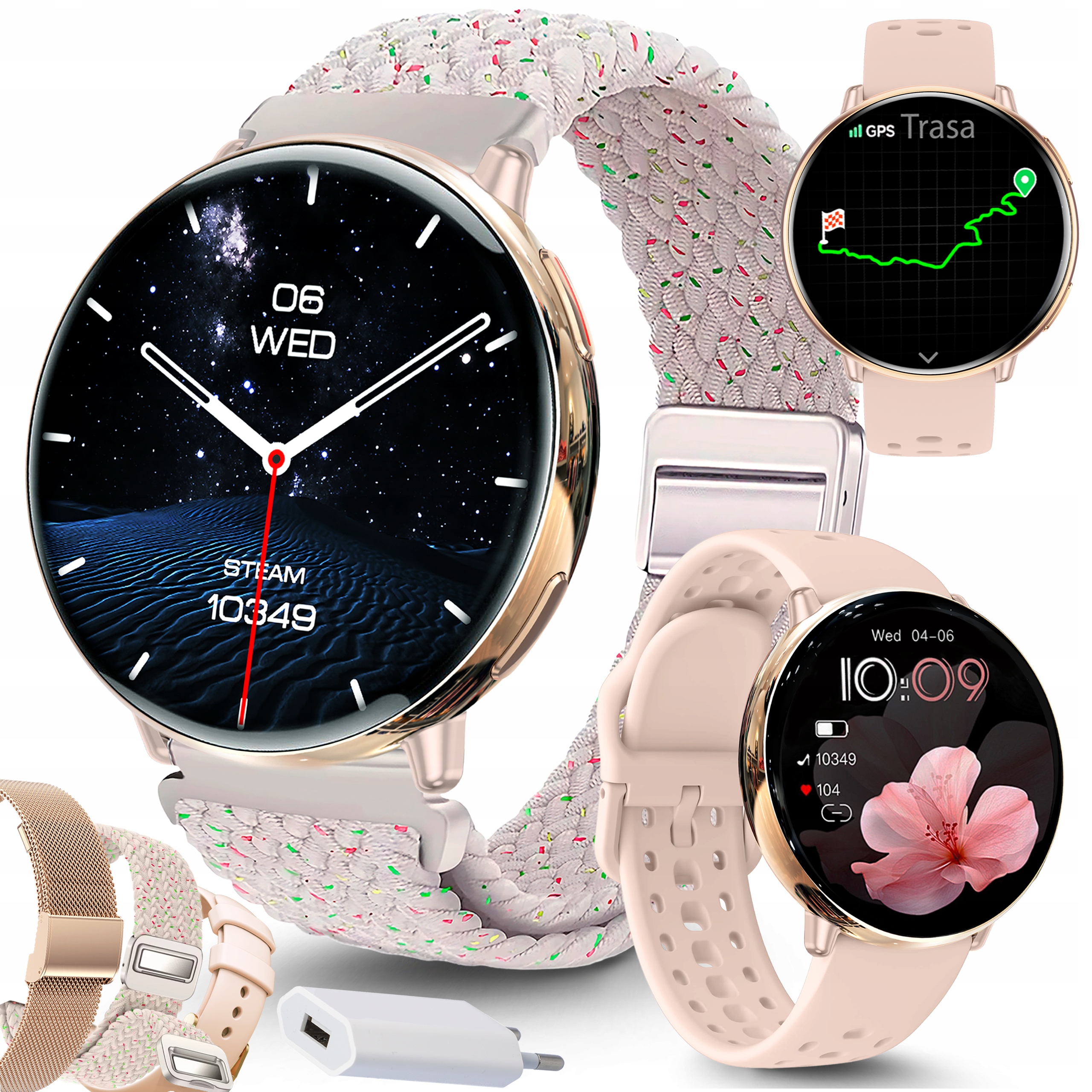Smartwatch Damski Zegarek Wodoodporny Menu Pl Gps Rozmowy Gpt Tętno Sport