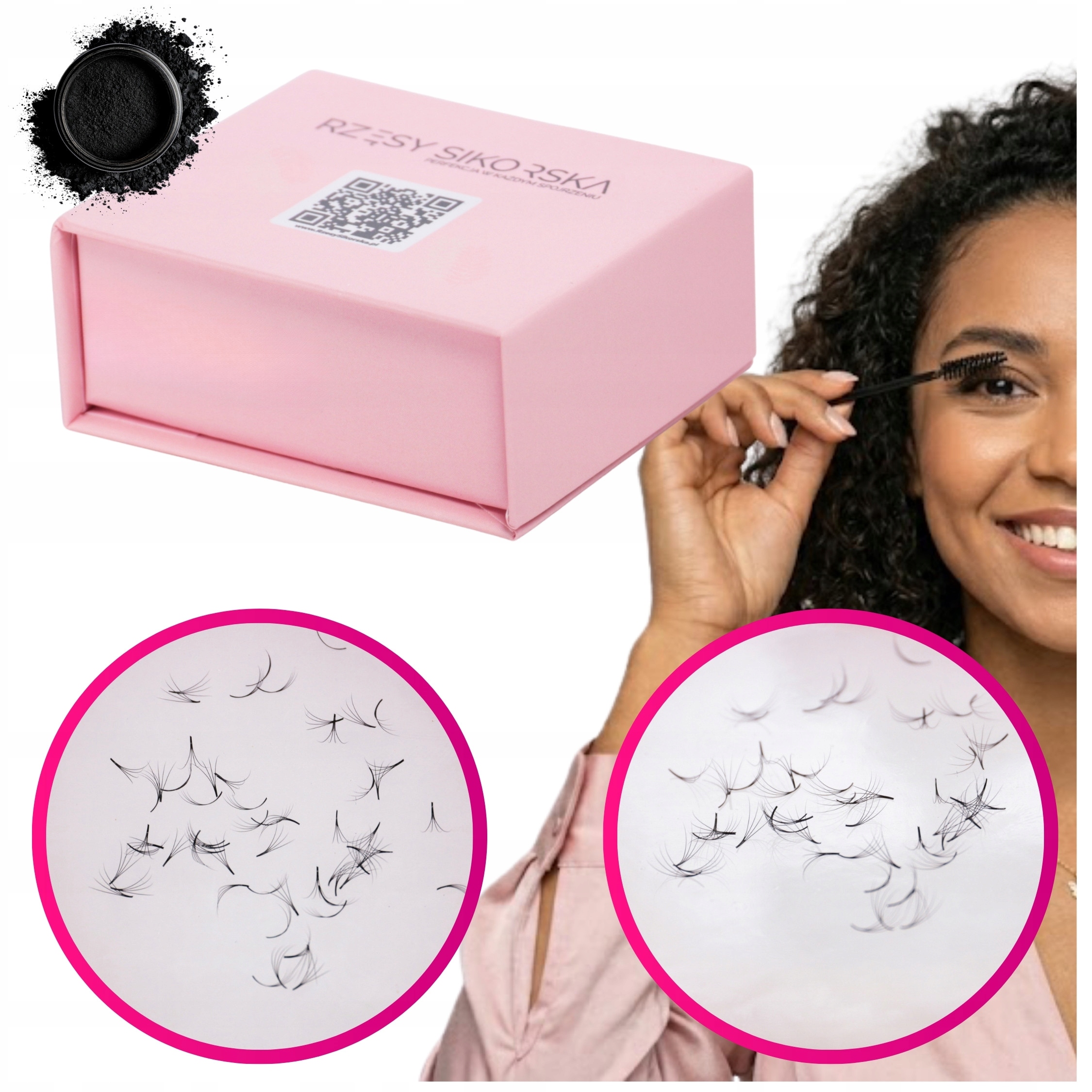 Sikorské Řasy – Hotové Trsy Řas 3D/0,07/D 12 mm (1000 Ks) – Single Box