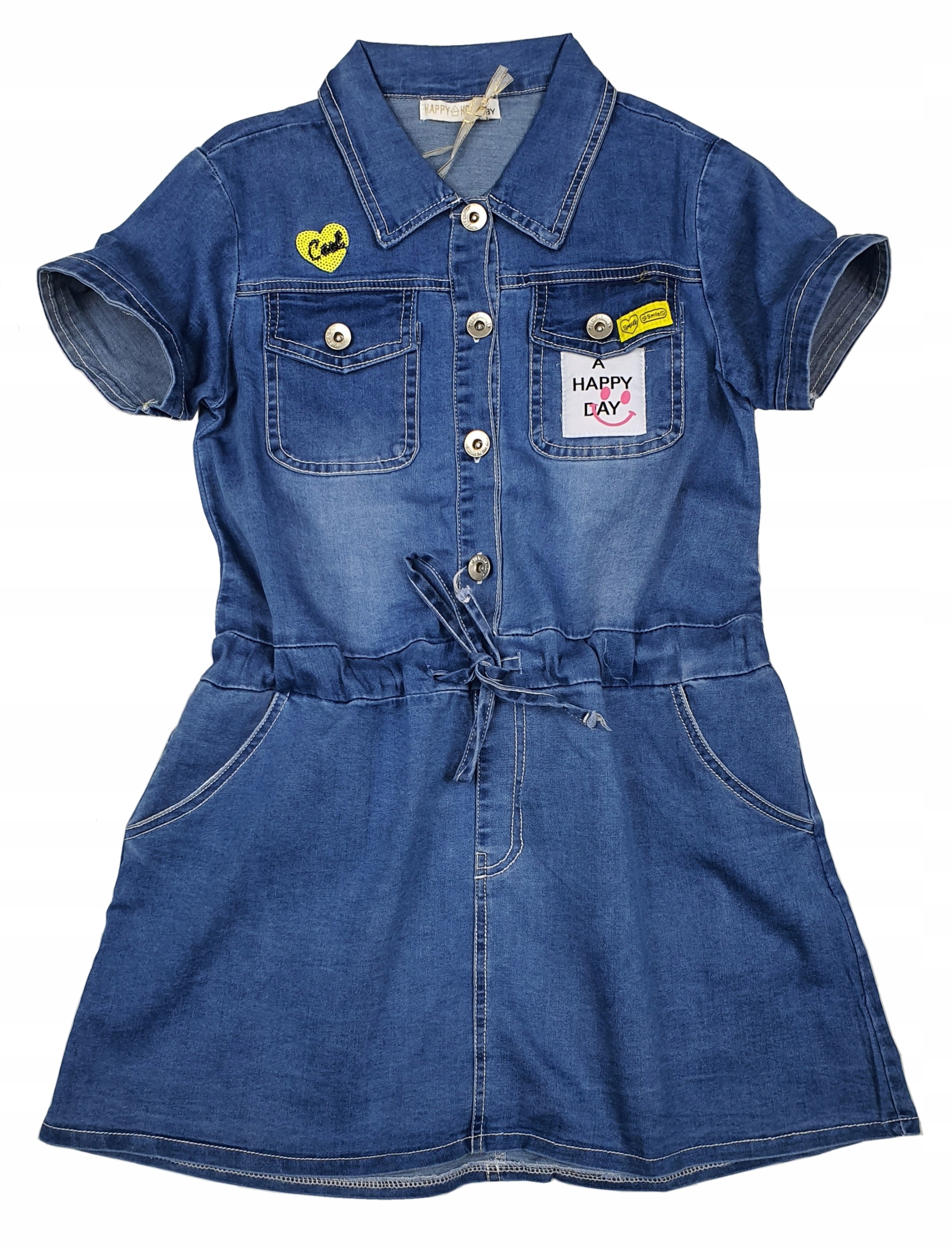 

Sukienka jeansowa Kieszenie naszywki 128/134 CK58