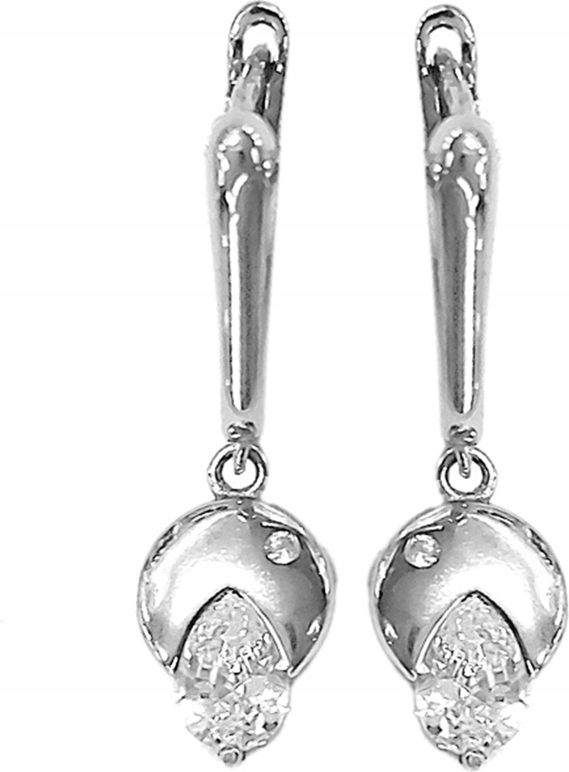 Elegantní stříbrné náušnice 925 zdobené anglickými zirkony jako dárek