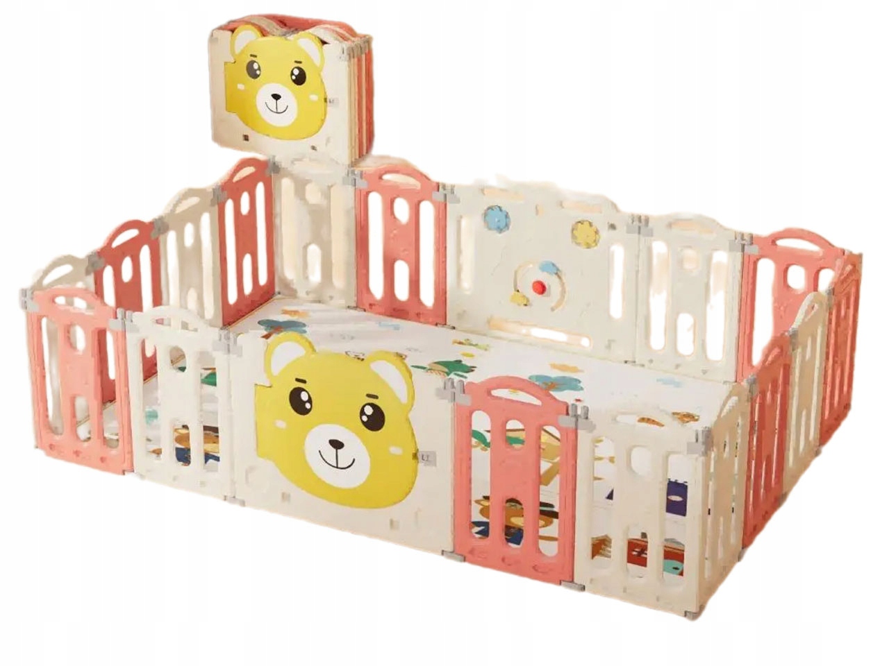 Dětská ohrádka, vnitřní i venkovní použití, 185 x 185 cm, růžová