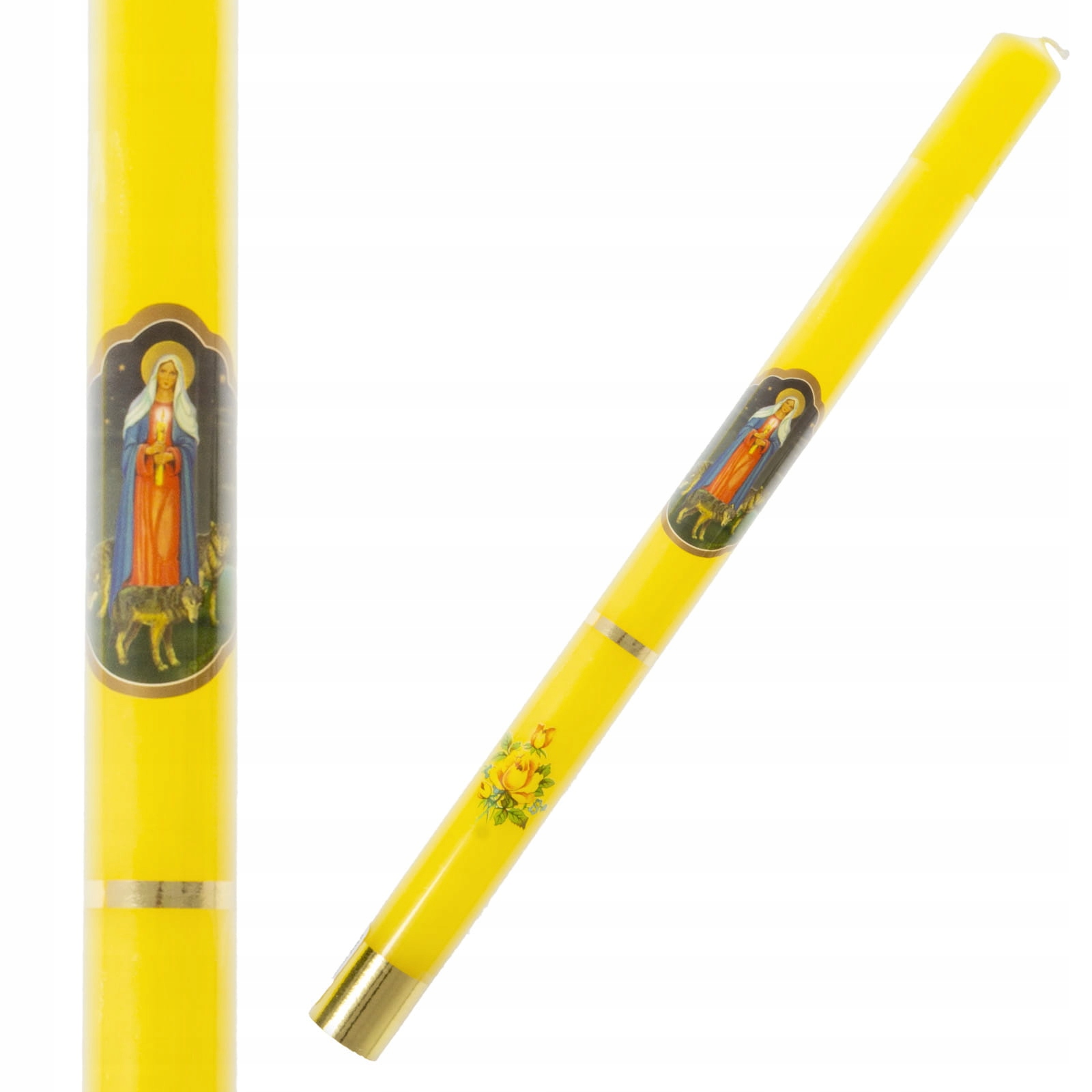 

Gromnica Żółta z Matką Bożą Gromniczną Długa 40 cm