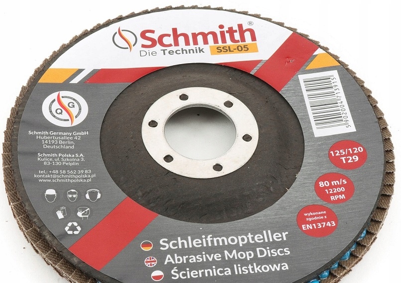 Ściernica Schmith SSL-05 125 mm P120