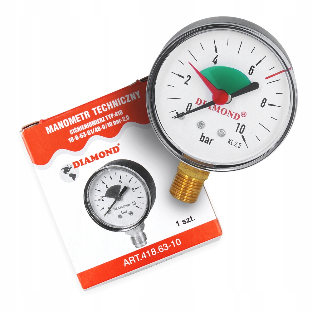 MANOMETR 1/4 0-10 Bar Wody RADIALNY TARCZOWY Ciśnieniomierz PIONOWY DOLNY Rodzaj inny rodzaj