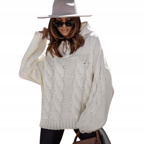 Cocomore Svetr mikina s kapucí Oversize Hybrid Ecru New