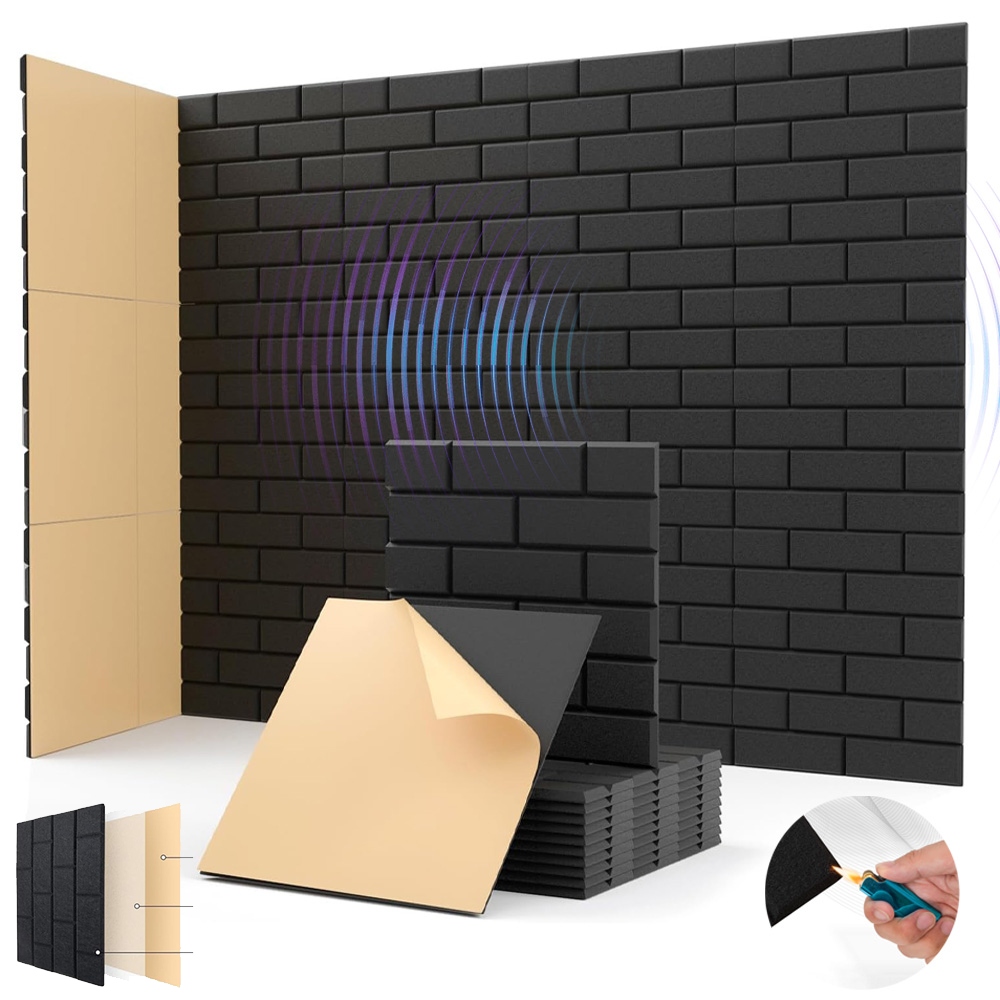 3D Nástěnné Panely Samolepící Opěrka Hlavy Soft Akustická Izolace 12 Ks