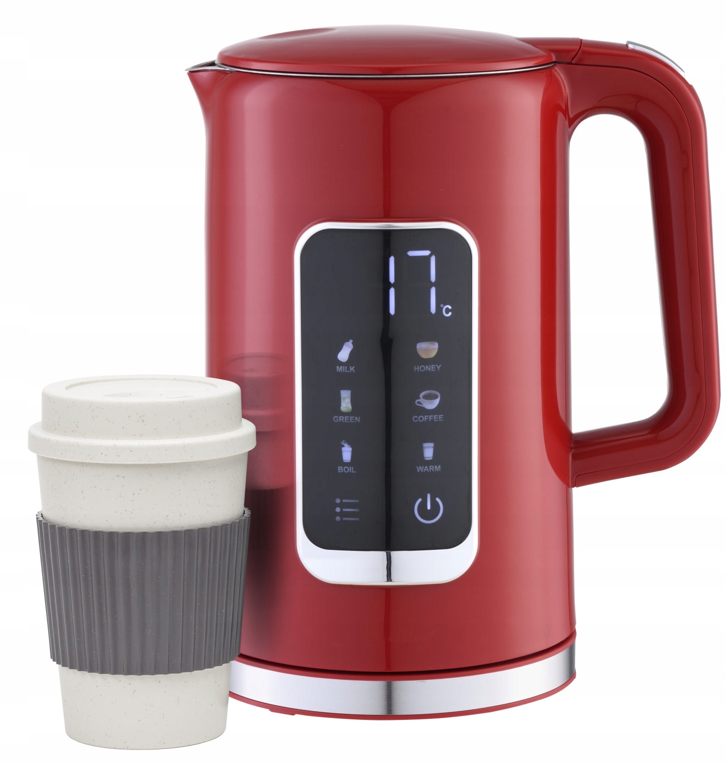 Czajnik Elektryczny LCD Pamięć Ustawień Temperatury 2200 W 1,7L Eko Kubek