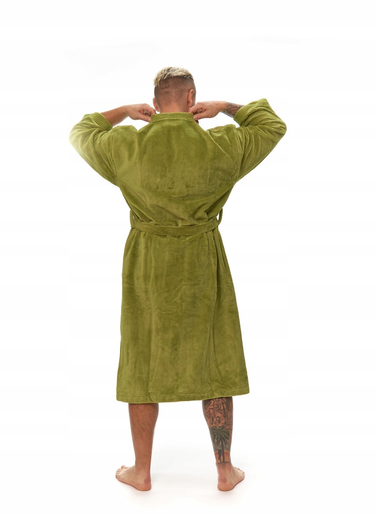 Męski szlafrok kimono, Olive Green Rozmiar XL