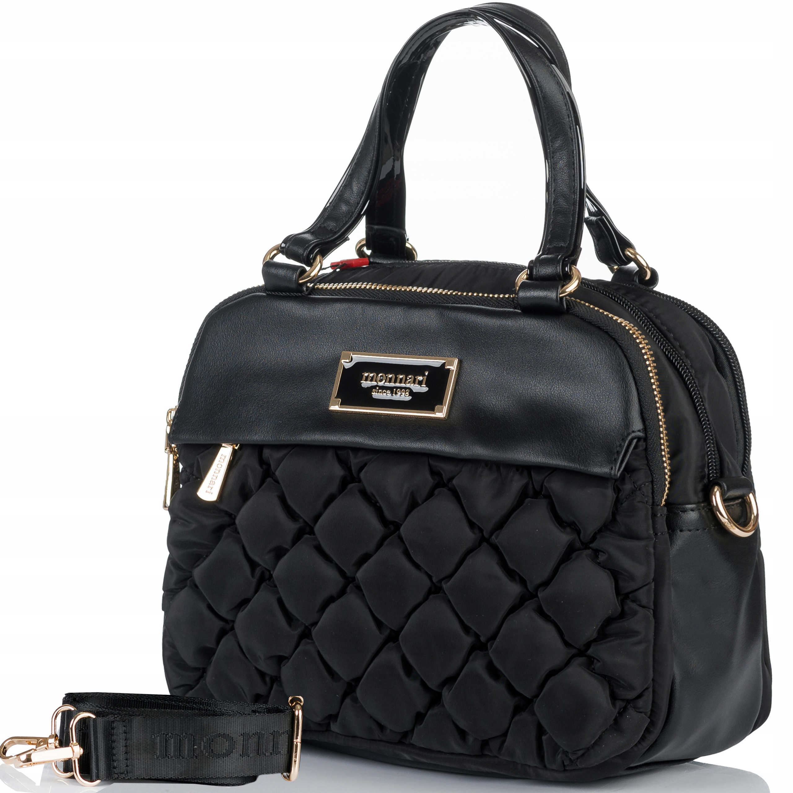 Сумка-мессенджер MONNARI стеганая спортивная вместительная 3 отделения Черная