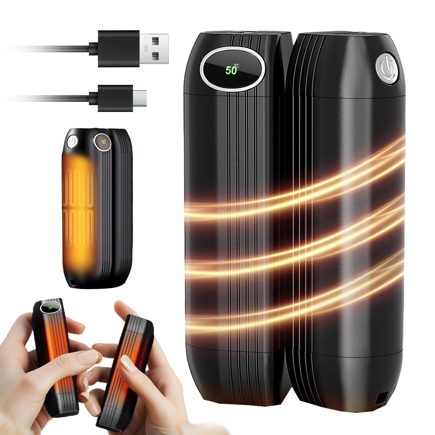 Podgrzewacz Do Rąk 2500mah Z Wyświetlaczem Elektronicznym I 3 Temperaturami