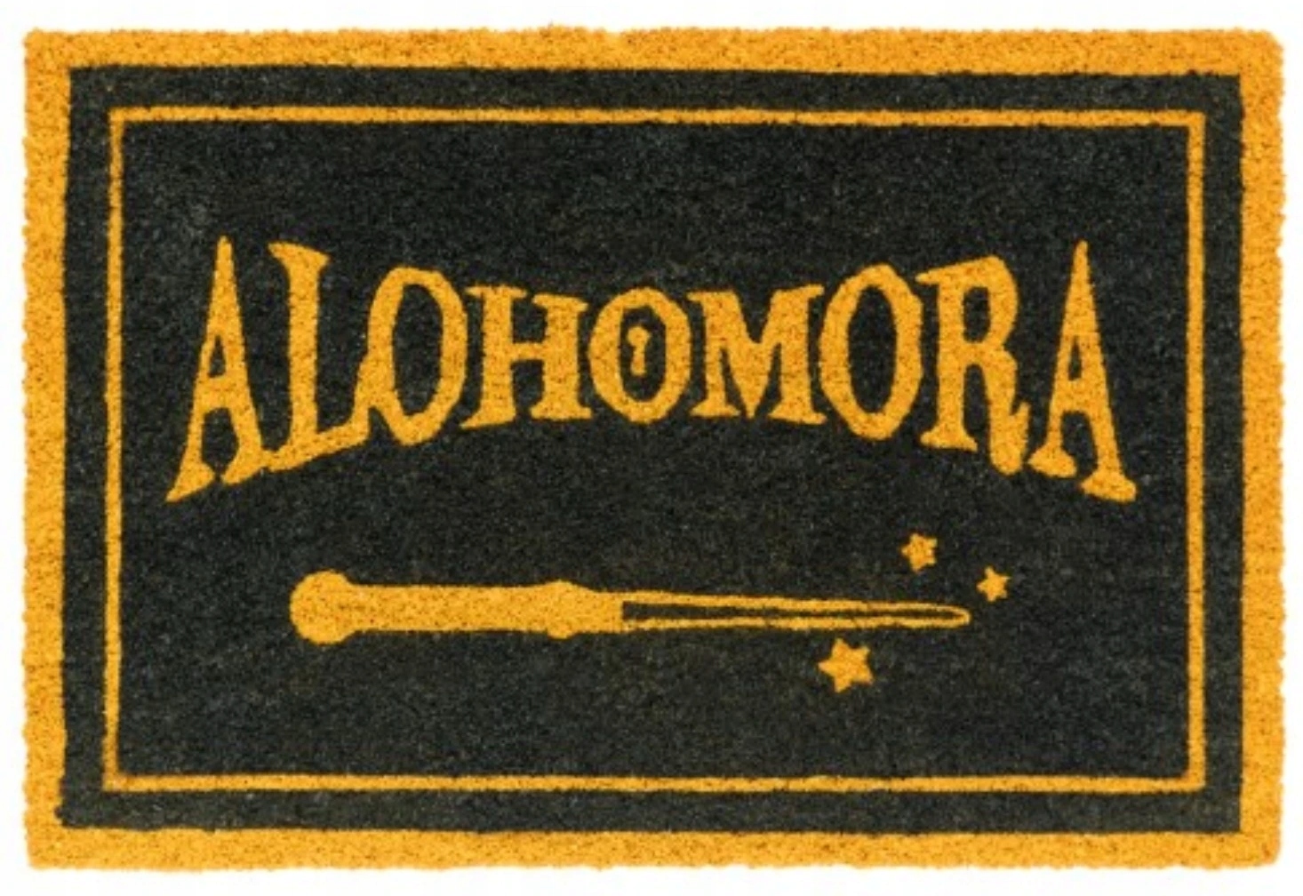 Rohožka Alohomora, černá s hůlkou, Harry Potter