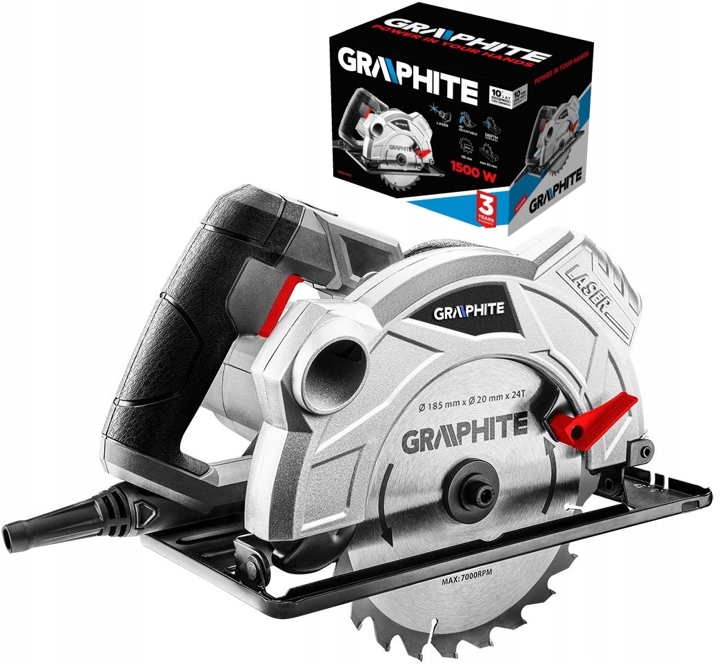 Graphite Kotoučová Pila 58G492 1500W 185 mm S Laserem 185x20 mm 58G492