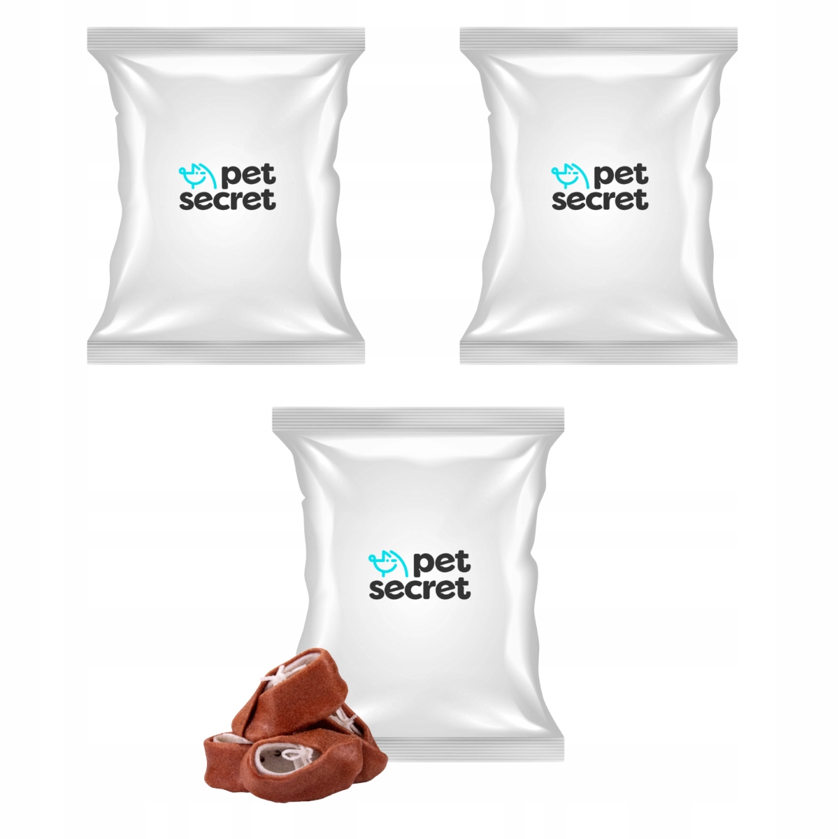 Levně Bílé botičky v kachně 3x500 g Psí pamlsek Pet Secret Kousátko